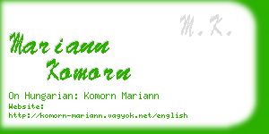 mariann komorn business card